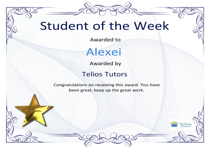Student of the Week Alexi
