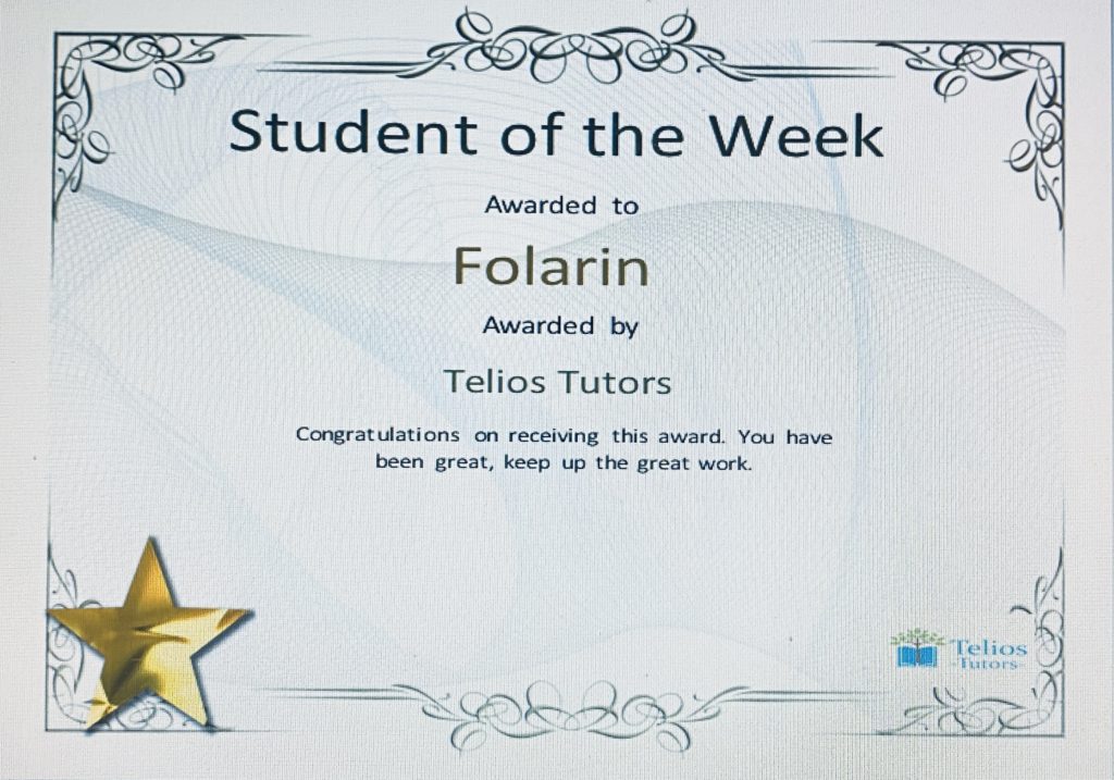 Student Of The Week Folarin