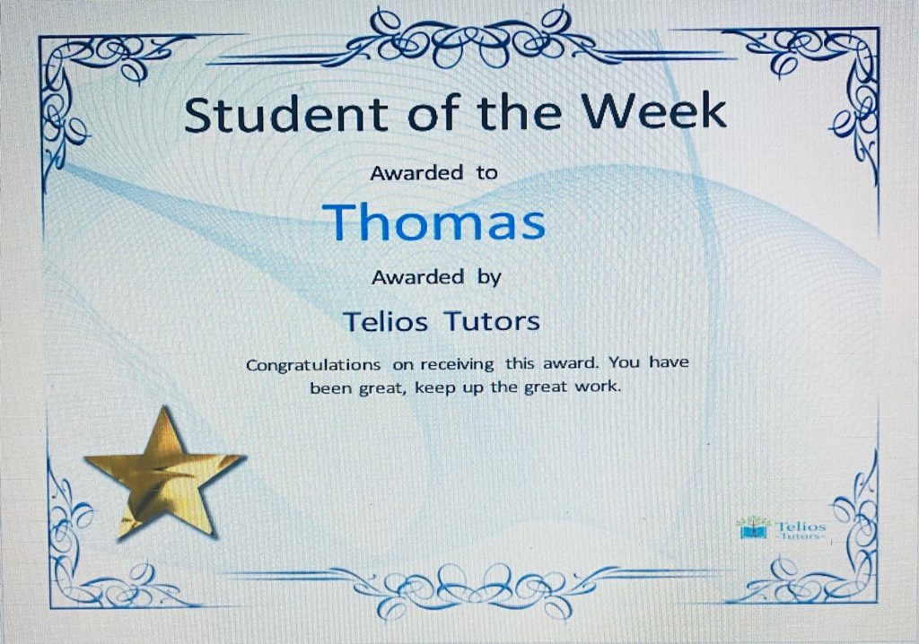 Student Of The Week Thomas